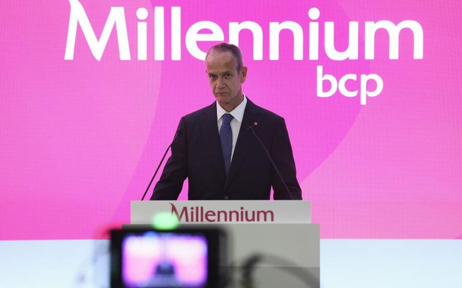 Miguel Maya, CEO do BCP, na apresentação de resultados do primeiro semestre de 2025.
