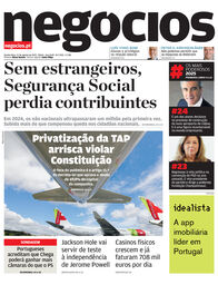 Primeira página do Negócios de 21 de agosto de 2025
