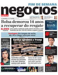 Primeira página do Negócios de 22 de agosto de 2025