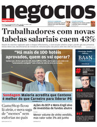 Primeira página do Negócios de 26 de agosto de 2025