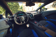Interior azul e cinzento do Lamborghini Temerario