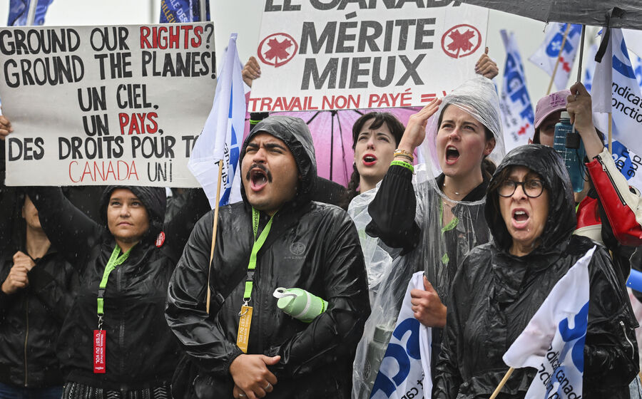 Protesto no Canadá contra salários não pagos e direitos laborais da Air Canada