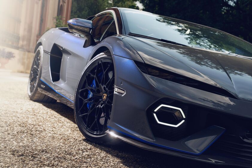 Detalhe do Lamborghini Temerario em sessão fotográfica