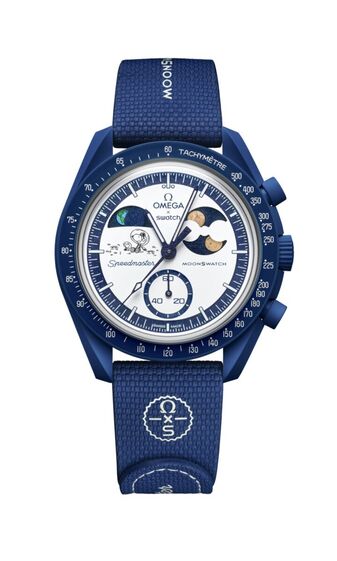 Novo relógio Omega x Swatch Moonswatch com Snoopy
