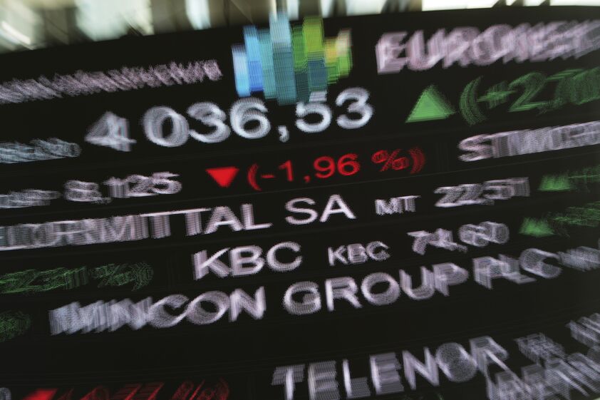 Mercados em análise com dados de empresas como Mittal SA e KBC Group PLC