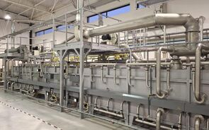 Forno contínuo híbrido para indústria cerâmica.