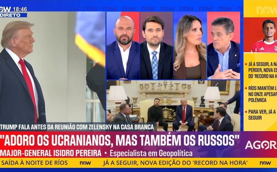 NOW à frente da SIC Notícias no dia da cimeira entre Trump, Zelensky e líderes europeus