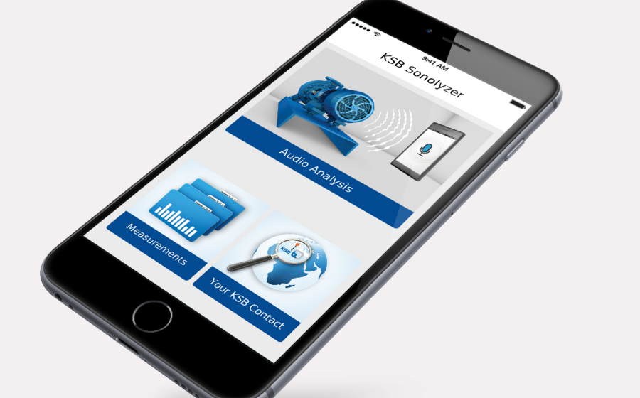 App KSB Sonolyzer para análise áudio, medições e contacto