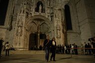 João Baião nas cerimónias fúnebres de Pinto Balsemão nos Jerónimos, em Belém