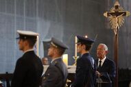 O Presidente da República, Marcelo Rebelo de Sousa, presta a última homenagem ao antigo primeiro-ministro, Francisco Pinto Balsemão