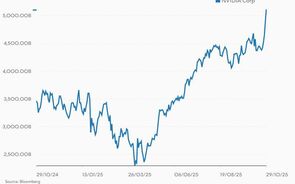 Nvidia torna-se a primeira 'five-trillion dollar baby'.