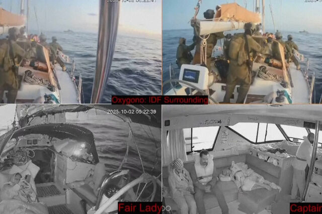 Câmaras captam momento em que militares israelitas entram em barco da flotilha