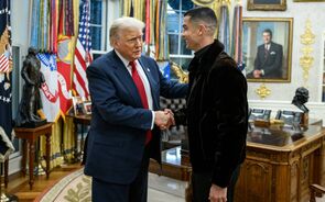 Donald Trump e Cristiano Ronaldo na Sala Oval da Casa Branca
