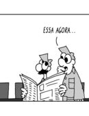Cartoon de Luís Afonso aborda críticas à Mota-Engil, com humor sobre a sua ligação à construção.
