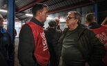 Secretários-gerais da CGTP e UGT no início da greve geral na Autoeuropa