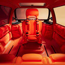 Interior laranja do Citroën ELO, um laboratório de ideias