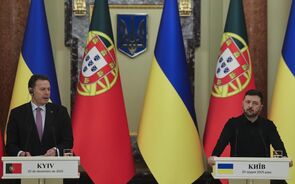 Luís Montenegro e Zelensky em Kiev.