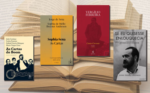 Livros de Vergílio Ferreira, Sophia de Mello Breyner e Herberto Hélder em destaque