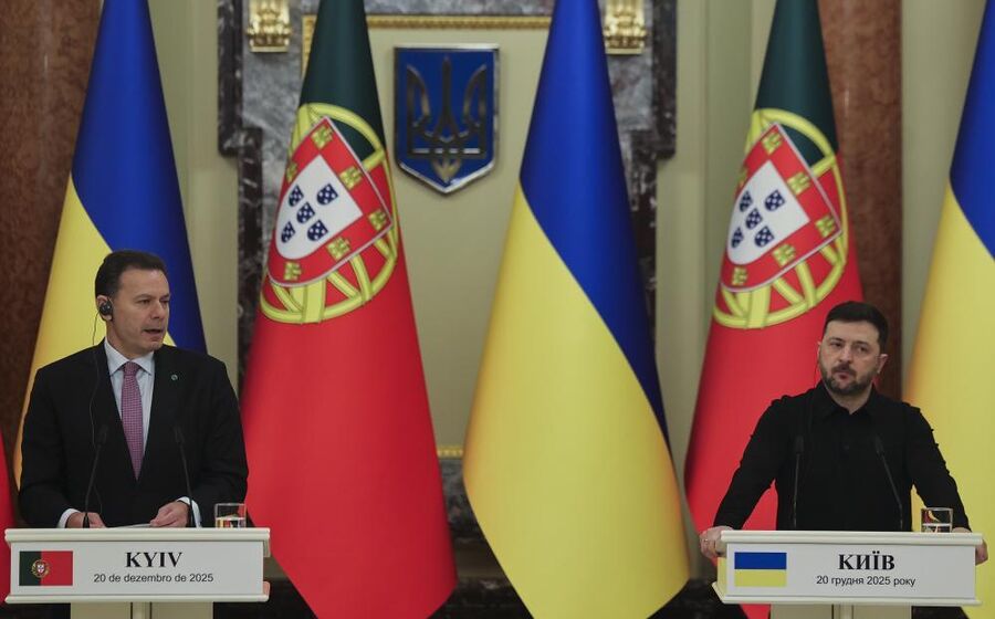 Luís Montenegro e Zelensky em Kiev.