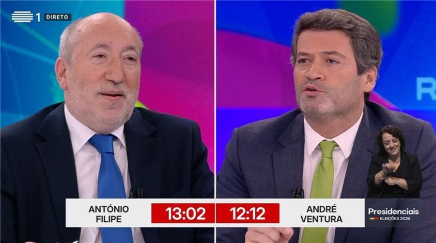 António Filipe e André Ventura no debate presidencial