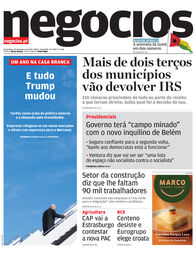 Primeira página do Negócios de 20 de janeiro de 2026