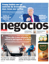Primeira página do Negócios de 22 de janeiro de 2026
