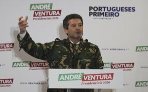 André Ventura durante um almoço comicio em Ponte de Lima