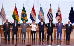 Von der Leyen assinou o acordo em Assunção, capital do Paraguai, no dia 17 de janeiro.