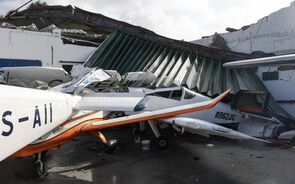 Depressão Kristin deixou rasto de destruição no Aeródromo de Coimbra.