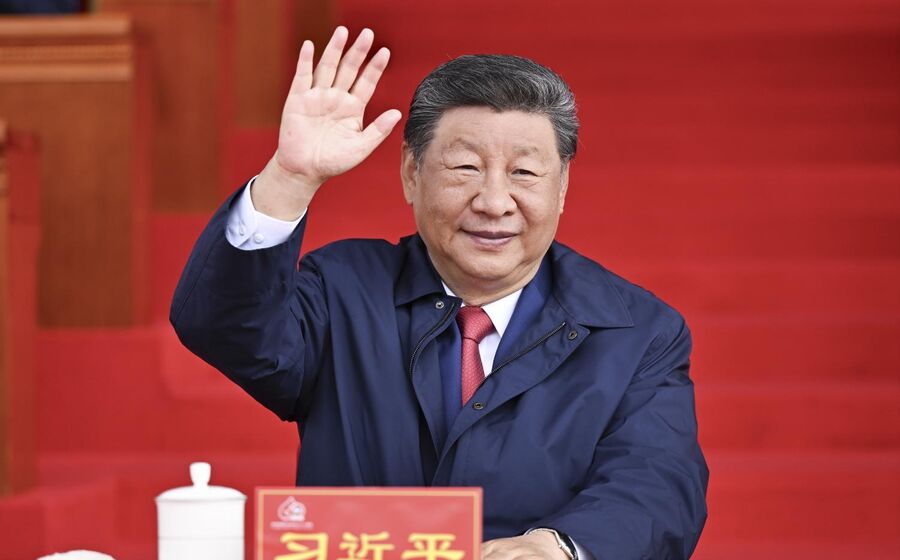 Xi Jinping num evento sobre o crescimento da economia chinesa