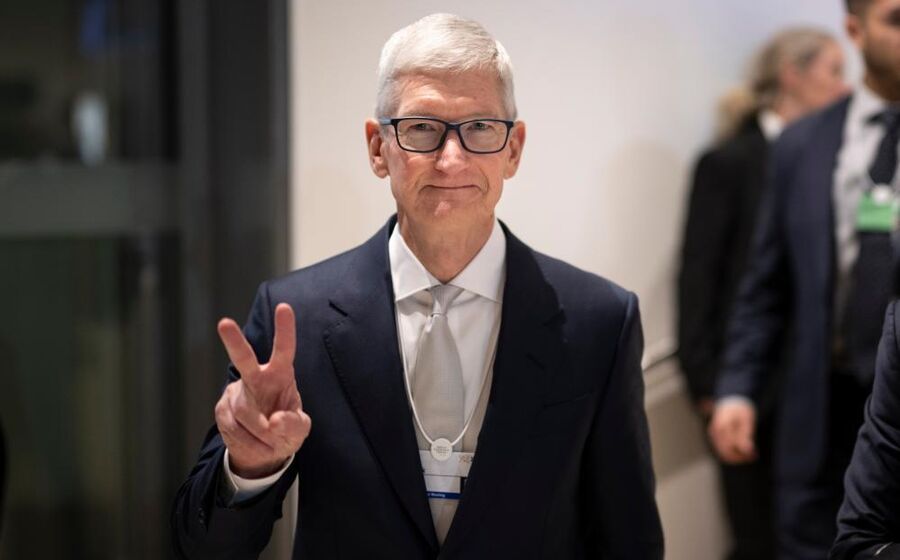 Tim Cook, CEO da Apple, no Fórum Económico Mundial de Davos