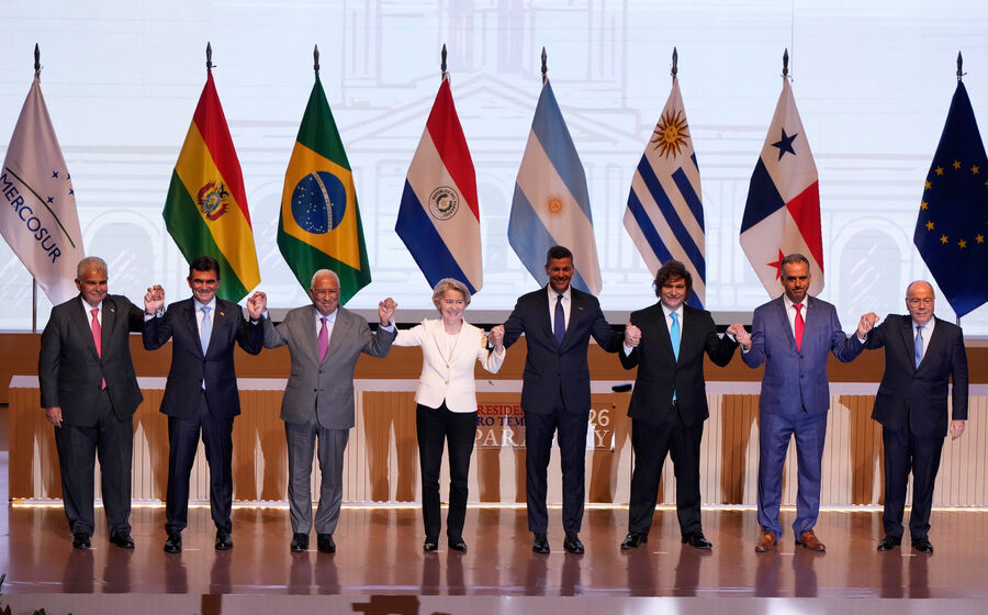 Von der Leyen assinou o acordo em Assunção, capital do Paraguai, no dia 17 de janeiro.