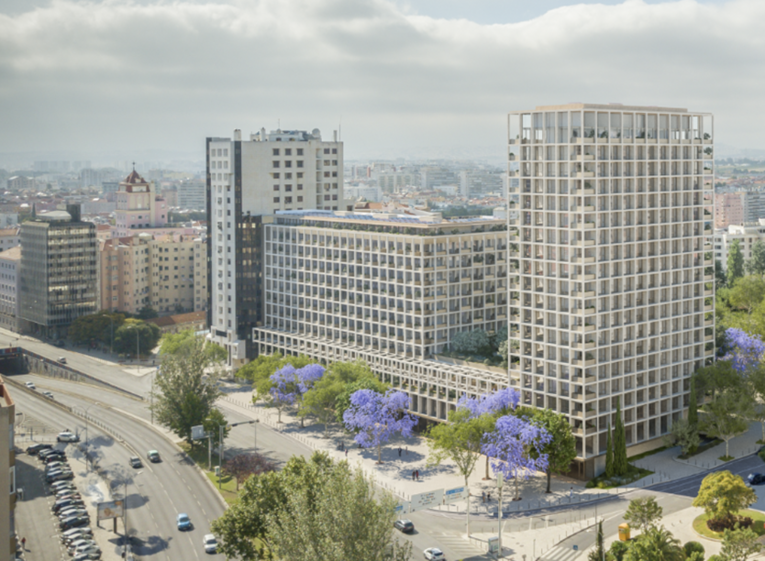 Novo empreendimento A-Living, no Areeiro, em Lisboa, terá duas torres com 245 apartamentos, comércio e serviços.
