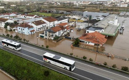 Cidade de Leiria foi uma das mais gravemente afetadas pela depressão Kristin.