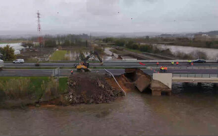 Trabalhos de reconstrução na A1 junto a Coimbra