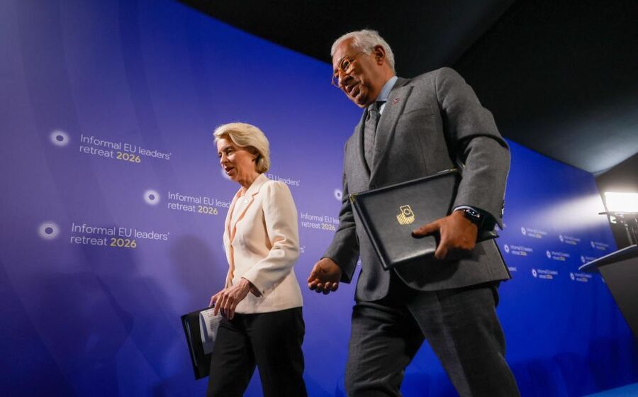 Presidente da Comissão Europeia, Ursula von der Leyen, e presidente do Conselho Europeu, António Costa.