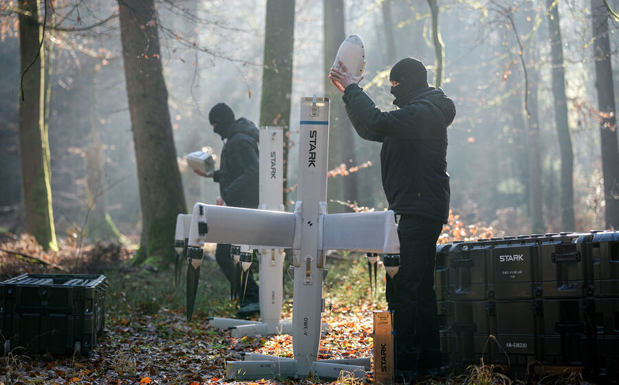 Drones kamikaze da startup alemã Stark.