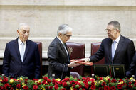 Marcelo Rebelo de Sousa assiste ao momento de tomada de posse de António José Seguro