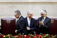 António José Seguro, Marcelo Rebelo de Sousa e José Pedro Aguiar-Branco poucos momentos após a tomada de posse