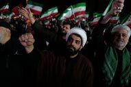 Manifestação de apoio ao regime iraniano em Teerão