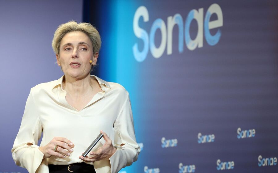 Cláudia Azevedo na apresentação de resultados da Sonae