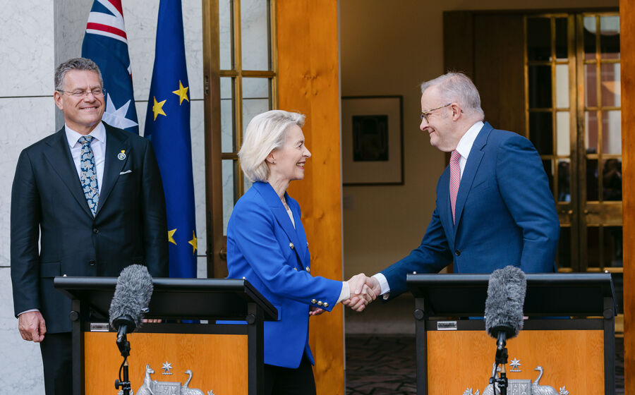 Acordo foi assinado por Ursula von der Leyen e Anthony Albanese esta terça-feira em Camberra.