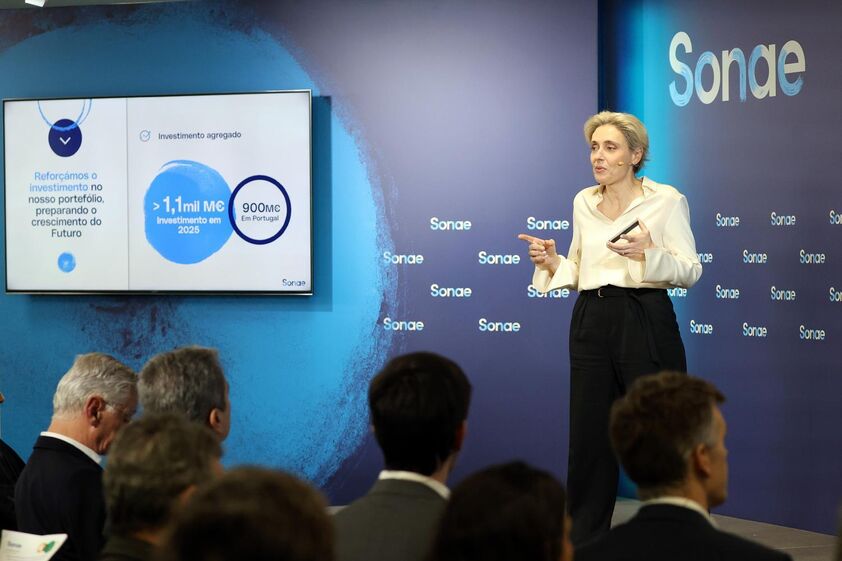 Cláudia Azevedo na apresentação de resultados da Sonae