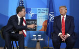 Mark Rutte (à direita), líder da NATO, com Donald Trump, Presidente dos EUA.
