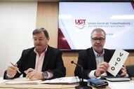 O secretário-geral da União Geral de Trabalhadores (UGT), Mário Mourão, e o secretário geral adjunto Sérgio Monte.