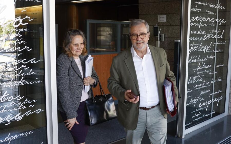 Mário Mourão à saída da reunião no Ministério do Trabalho