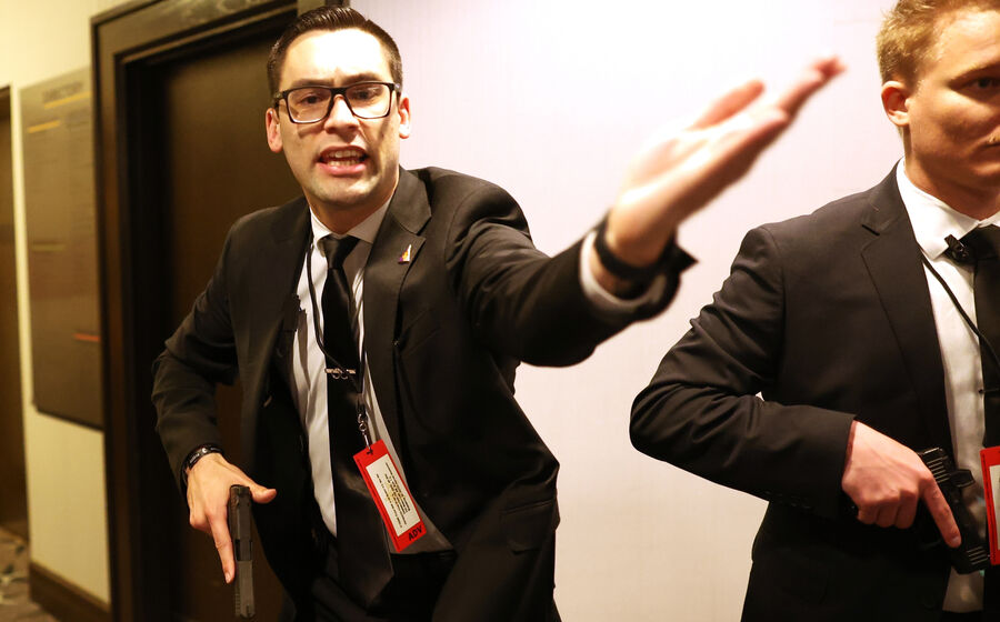 A segurança interveio rapidamente.