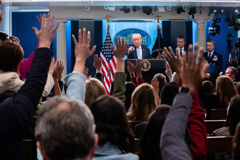 Conferência de imprensa com o Presidente norte-americano, Donald Trump.