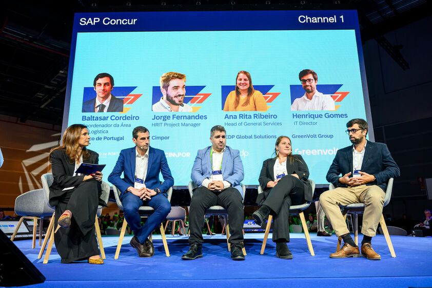 Carlos Lacerda e Nuno Saramago na sessão de abertura do SAP Connect Day Portugal.