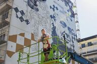 Artista urbano Edis One criou mural gigante de António Lobo Antunes